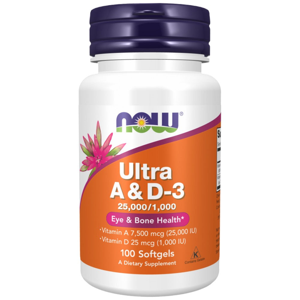 Ultra A & D-3 | Vitamina A 25.000 & Vitamina D 1000 UI - 100 capsule de gel