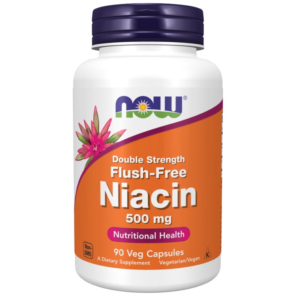 Niacină fără spălare 500 mg | Dubla putere - 90 capsule