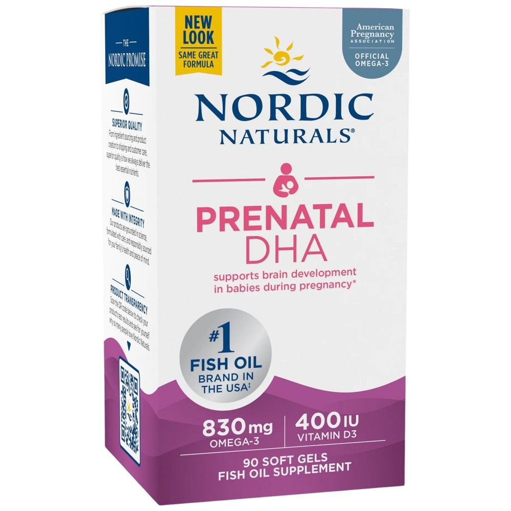 DHA prenatal 830 mg | Cu 400 UI D3 - 90 capsule de gel