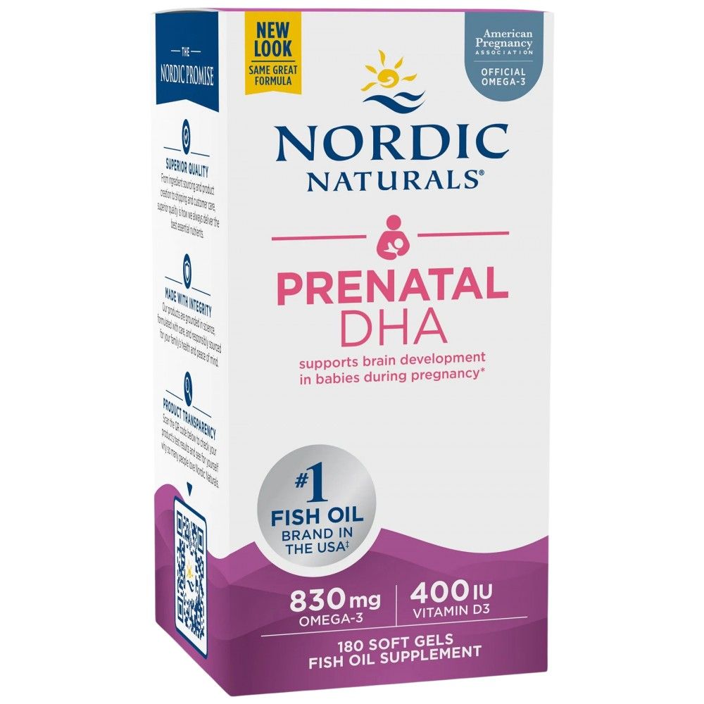 DHA prenatal 830 mg | Cu 400 UI D3 - 180 capsule de gel