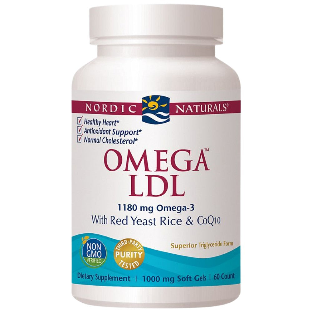 Omega LDL 1152 mg | Cu drojdie de orez roșu și CoQ10 - 60 capsule de gel