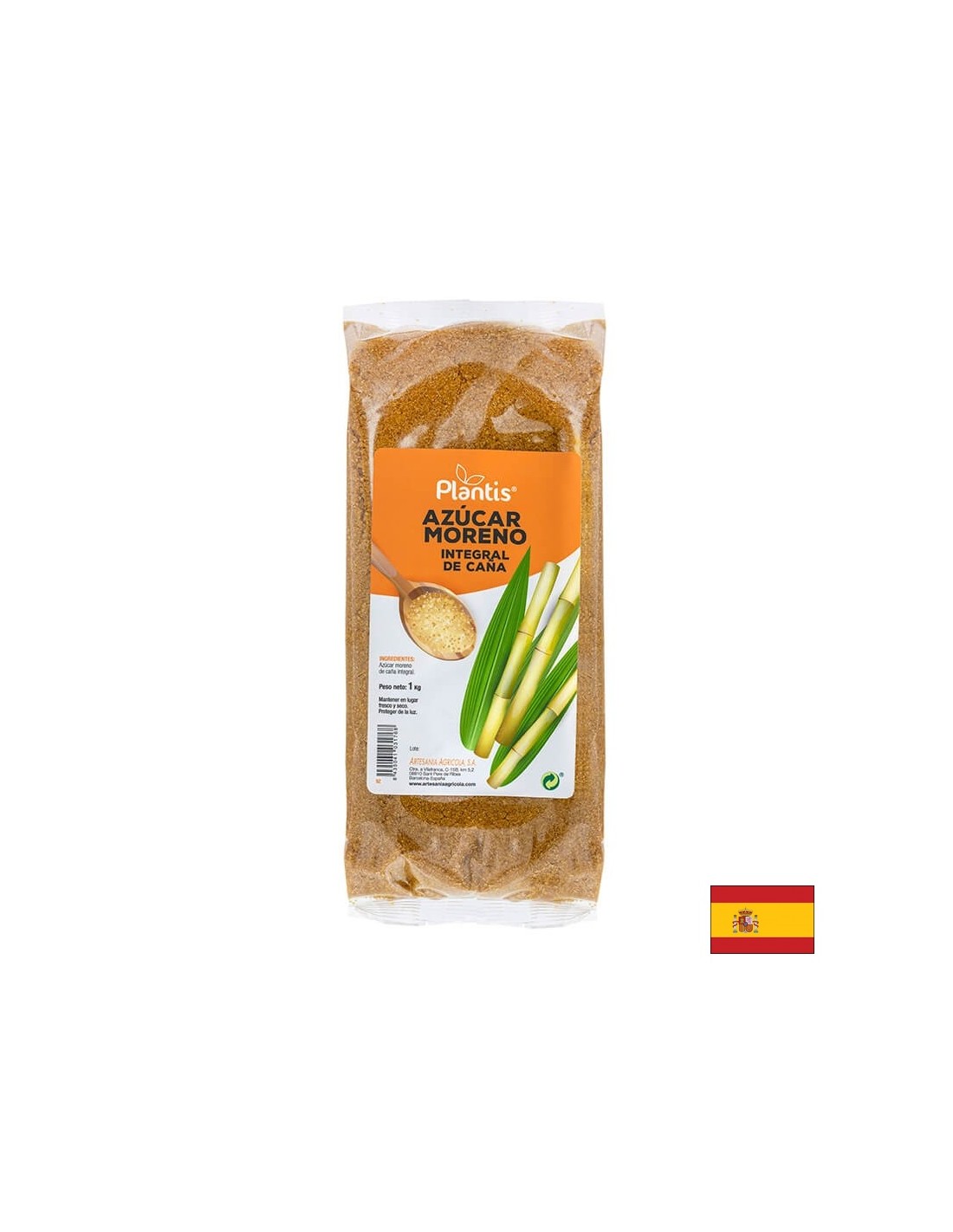 Zahăr brun din trestie (din tulpini întregi) - Plantis, 1 kg