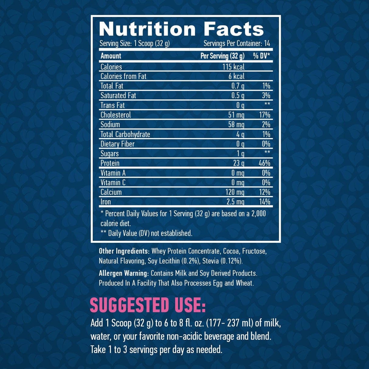 100% proteine din zer natural / cacao natural - 0,454 kg