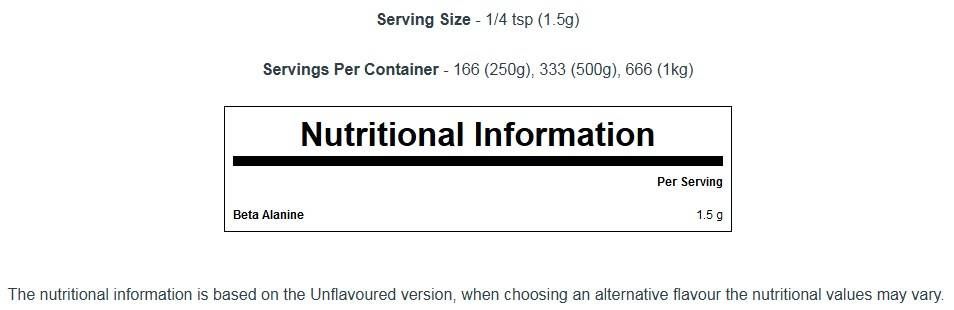 100% beta alanina aminoacid - 250 grame