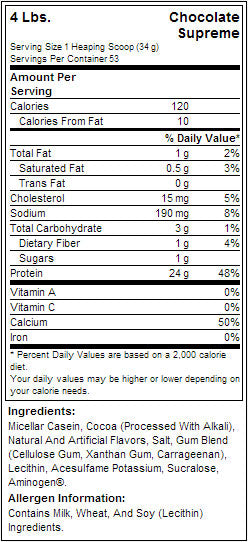 100% Cazeina - 1.816 kg