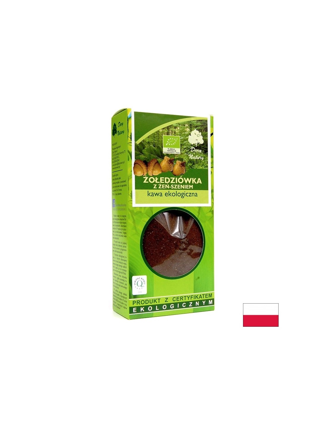 Cafea organică de ghindă și ginseng, 100 g Dary Natury