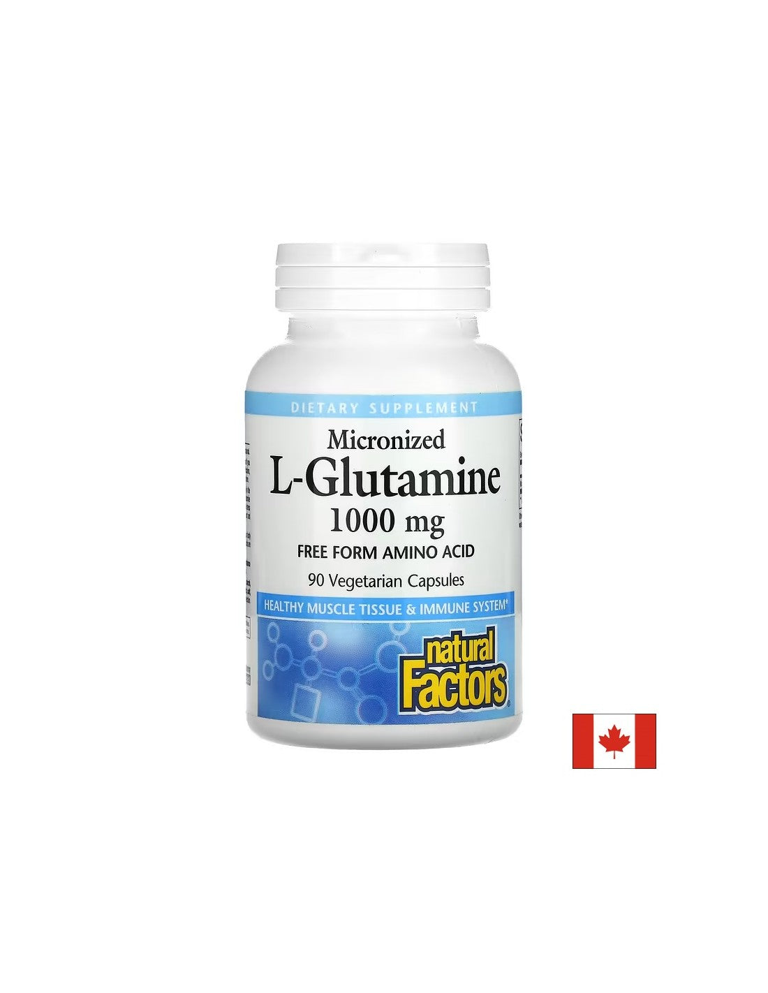 Pentru bariera intestinală și funcția musculară - L-glutamina (micronizată), 1000 mg, 90 capsule