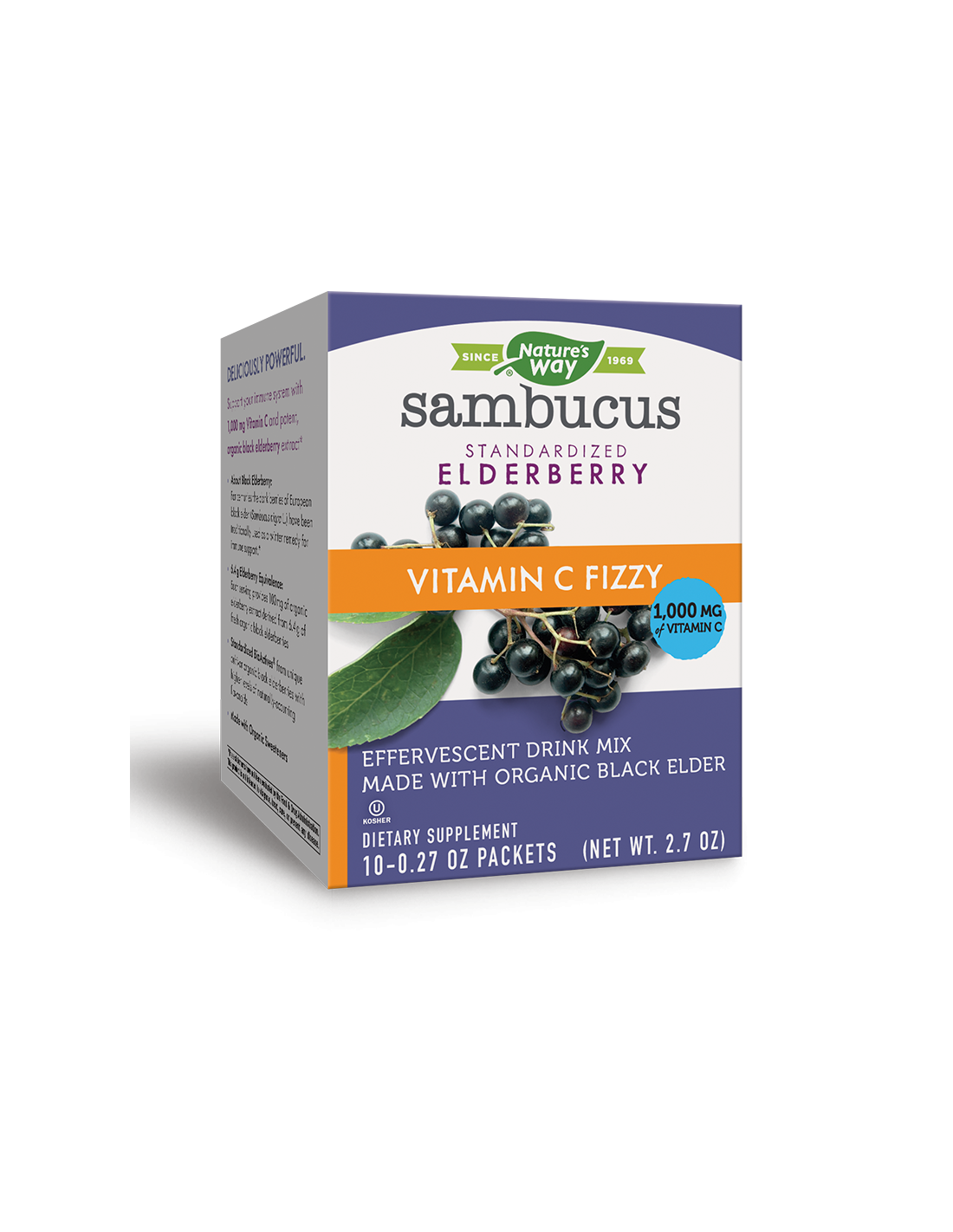 Sambucus cu soc negru si vitamina C 1000 mg - Sambucus Vitamina C Fizzy, Bautura efervescenta, 10 plicuri