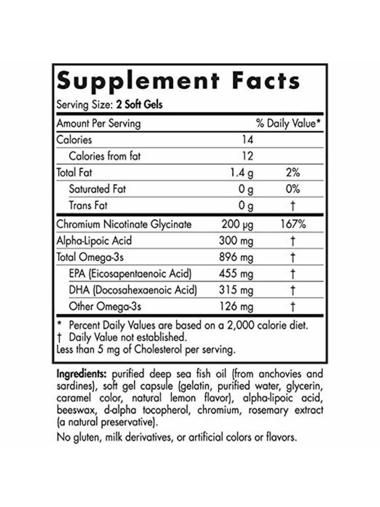 Omega zahăr din sânge 896 mg - 60 capsule de gel