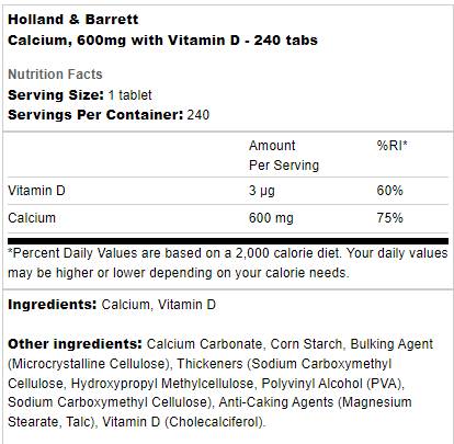 Calciu 600 mg + Vitamina D - 240 Tablete