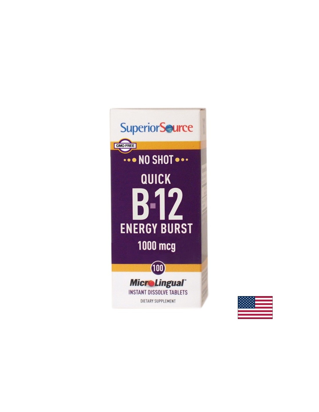 Vitamina B12 - metabolism energetic, 100 comprimate sublinguale Superior Source