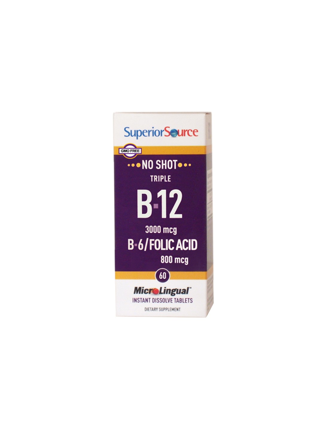 Vitamina B12, B6 si Acid Folic x 60 comprimate sublinguale Sursa Superior