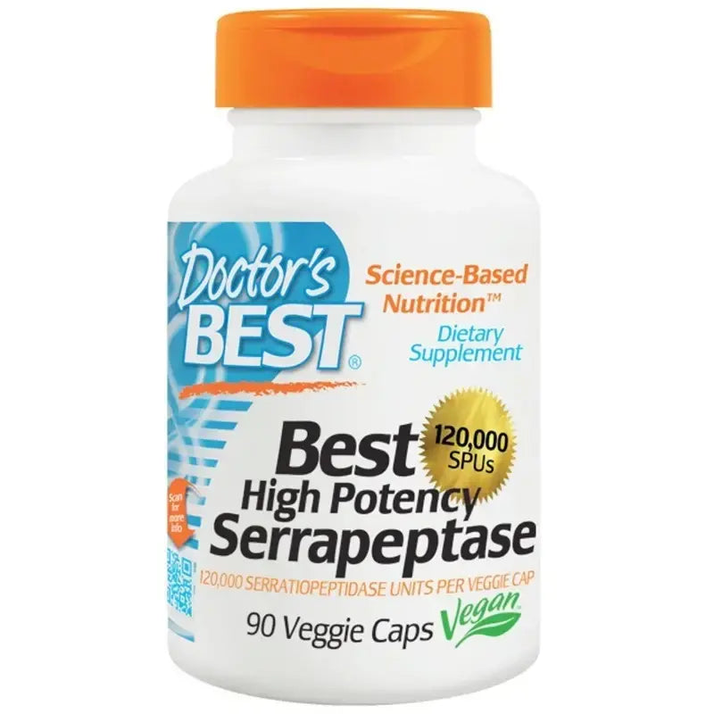 Serrapeptase, pentru funcționarea normală a sinusurilor și a căilor respiratorii 120.000 X 90 capsule, Doctor's Best