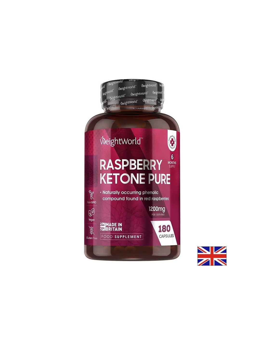 Arderea grăsimilor - Cetone de zmeură, 1200 mg x 180 capsule Weight Worl
