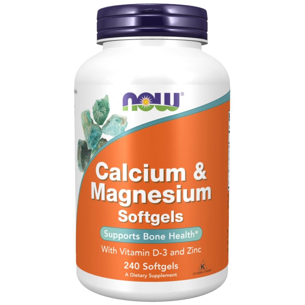 Capsule moi de calciu și magneziu / cu vitamina D și zinc - 120 capsule de gel