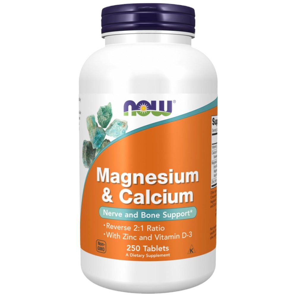 Magneziu și calciu | cu vitamina D3 și L-OptiZinc - 250 de tablete