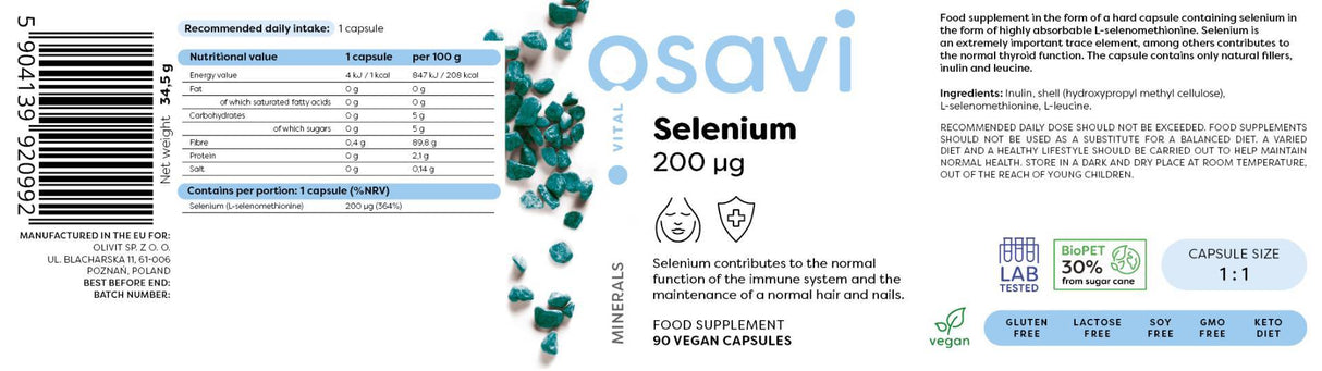 Seleniu 200 mcg - 180 capsule