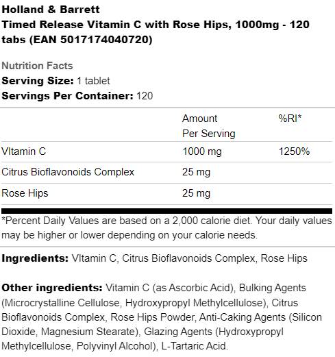 Vitamina C cu macese 1500 mg | Eliberare programată - 100 de tablete