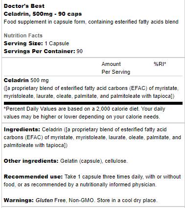 BEST Celadrin 500 mg - 90 capsule