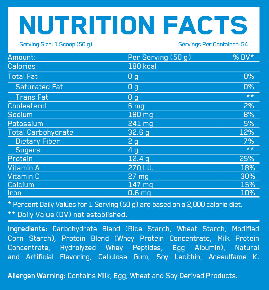 Mass Build Gainer - 2.72 kg - Nutra Best Europe
