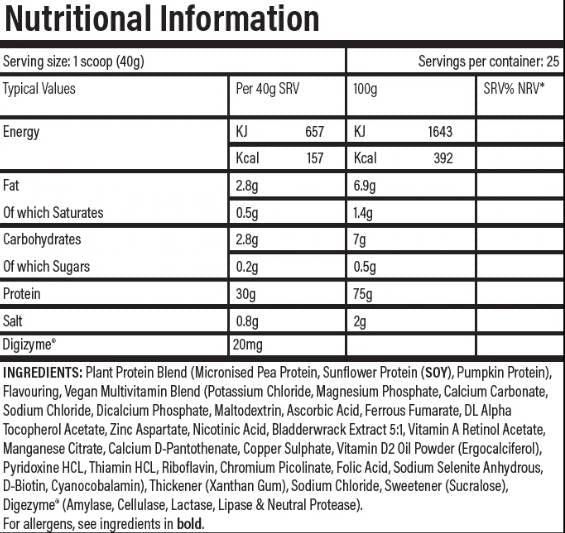 Proteine vegane | Formula de proteine pe baza de plante - 2000 grame