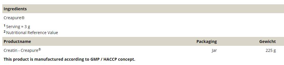 Creatine Creapure® - 225 grame