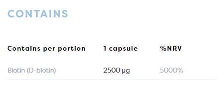 Biotină 2500 mcg - 60 capsule