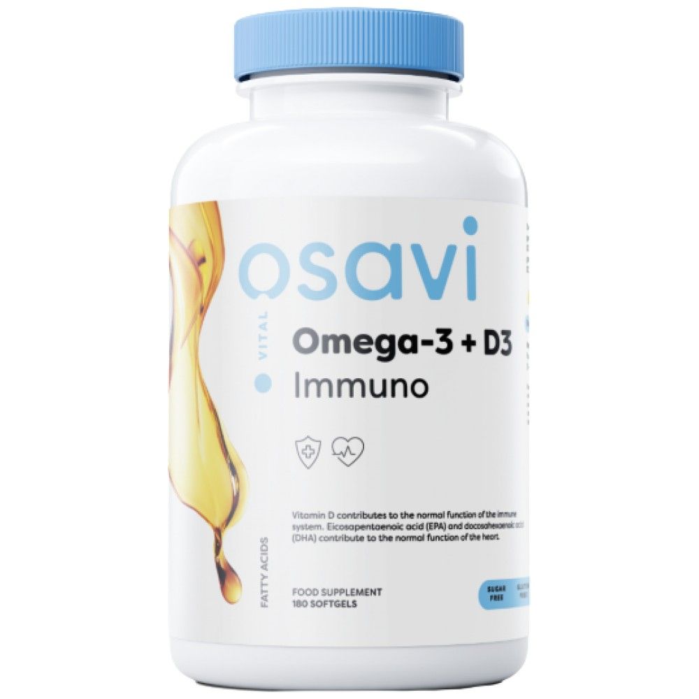 Omega-3 + D3 Immuno - 180 capsule de gel