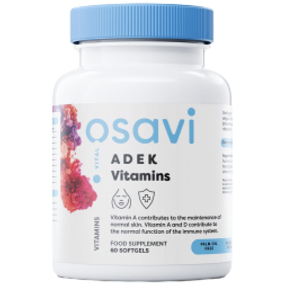 ADEK Vitamine | A + D + E + K | cu Quali-D® - 60 capsule de gel