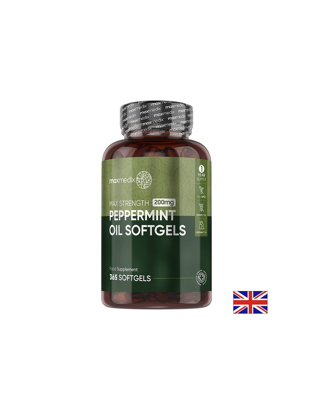 Digestie bună - Mentă (ulei), 200 mg x 365 capsule softgel
