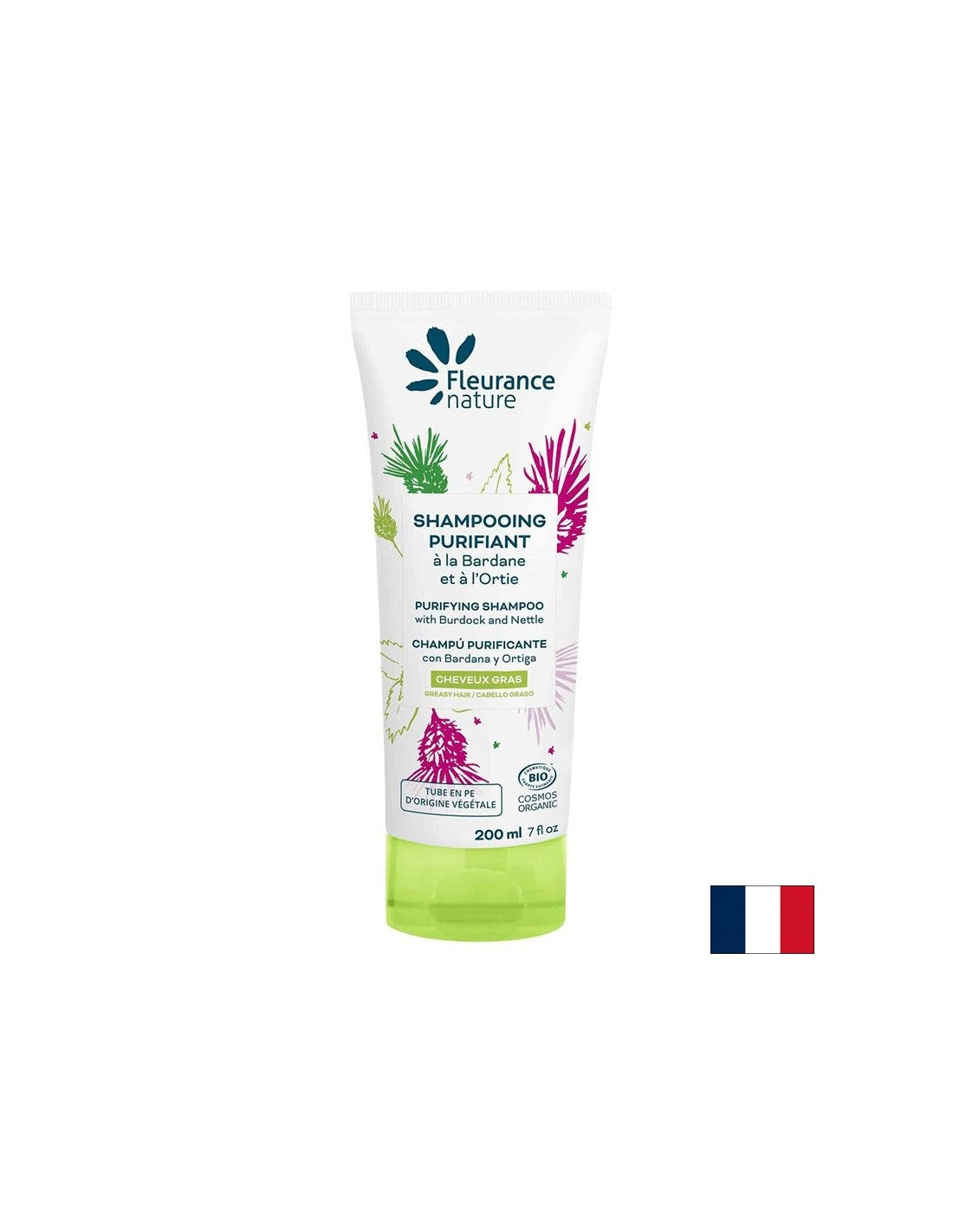 Sampon cu Aloe Vera, Jujube, Brusture, Urzica Bio, 200 ml Fleurance Nature