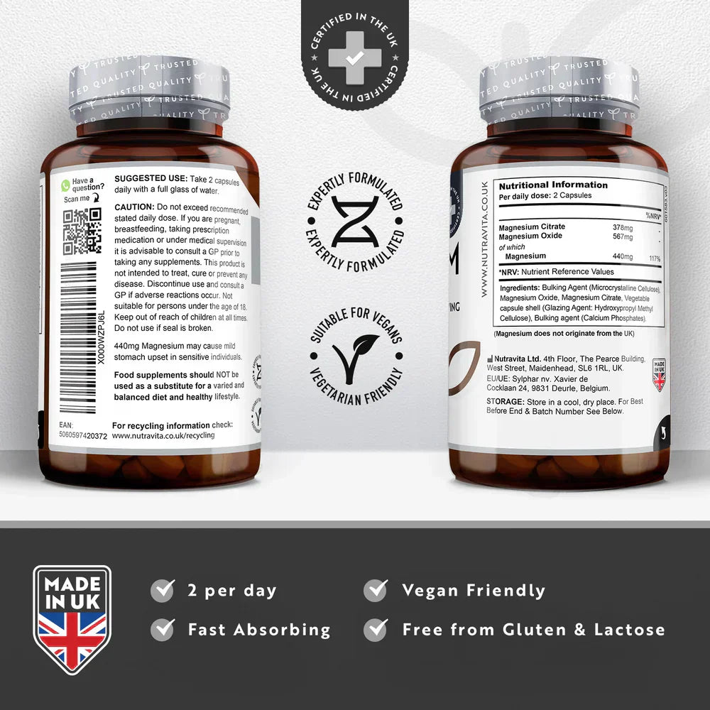 Magneziu 220 mg (două componente) - 180 capsule