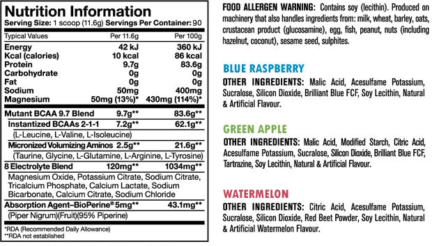 BCAA 9,7 / 90 Servs. - 1.044 kg