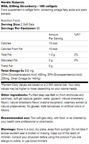 DHA 830 mg - 180 capsule de gel