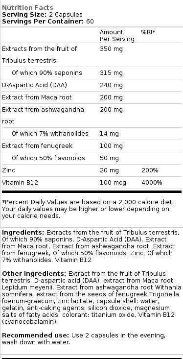 Suport Extrem pentru bărbați | Testosteron Booster - 120 capsule