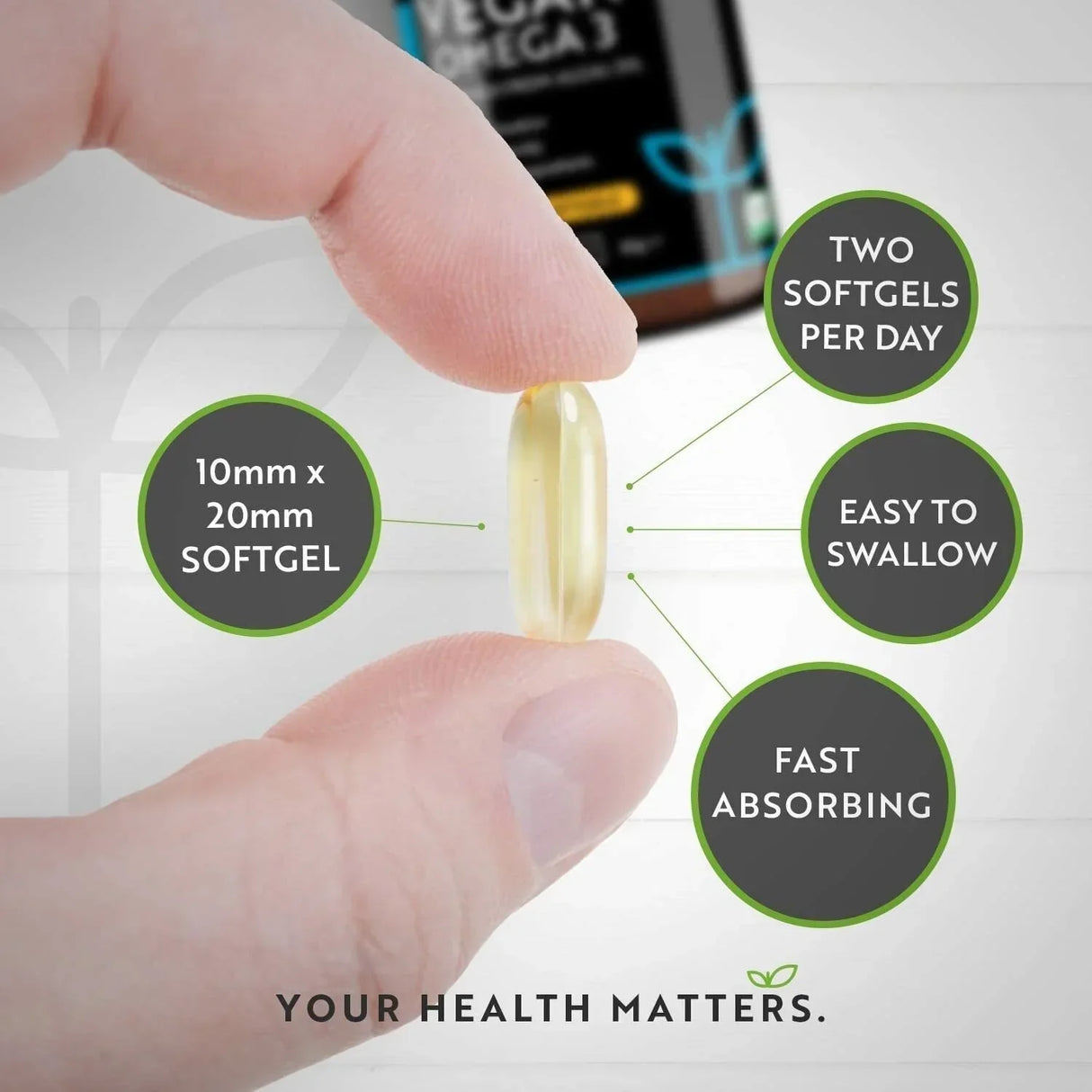 Vegan Omega 3 - 2000 mg /60 capsule de gel vegan/