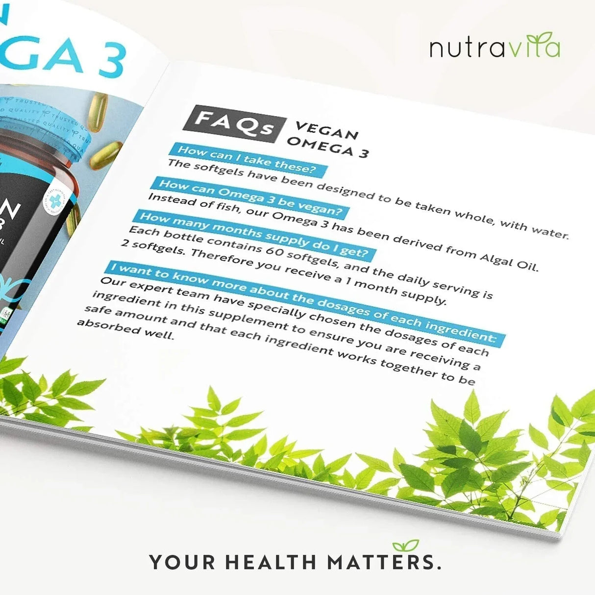 Vegan Omega 3 - 2000 mg /60 capsule de gel vegan/