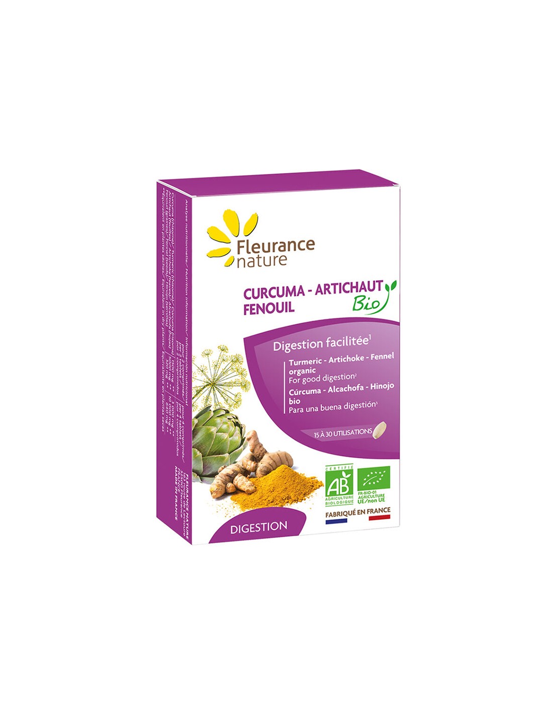 Sprijin pentru ficat și digestie bună - Turmeric cu anghinare și fenicul, Bio, 30 comprimate