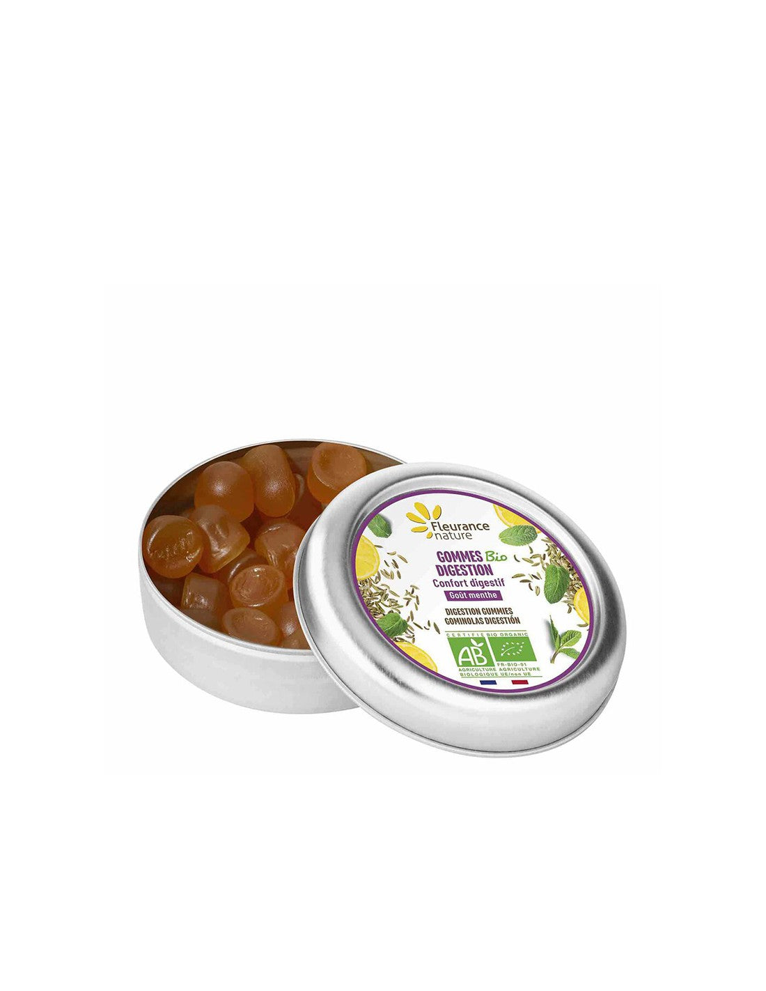Uleiuri de mentă și lămâie și extract de fenicul - Digestie - Sprijin pentru tractul gastrointestinal, Jeleu Tablete, 30g Fleurance Nature
