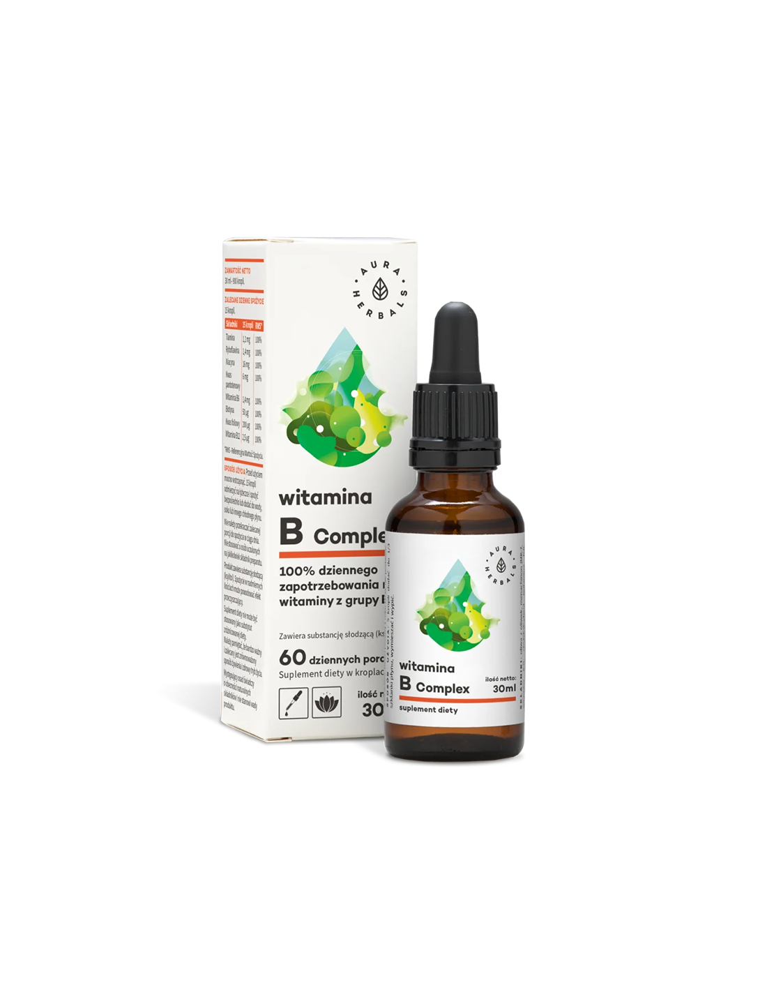 Sistem nervos - complex de vitamine B, 30 ml picături Aura Herbals