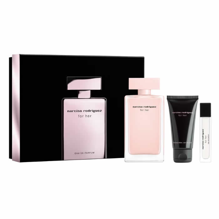 Narciso Rodriguez For Her Eau De Parfum Spray 100ml Set 3 Piese