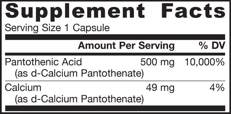Acid pantotenic B5 500 mg - 100 capsule