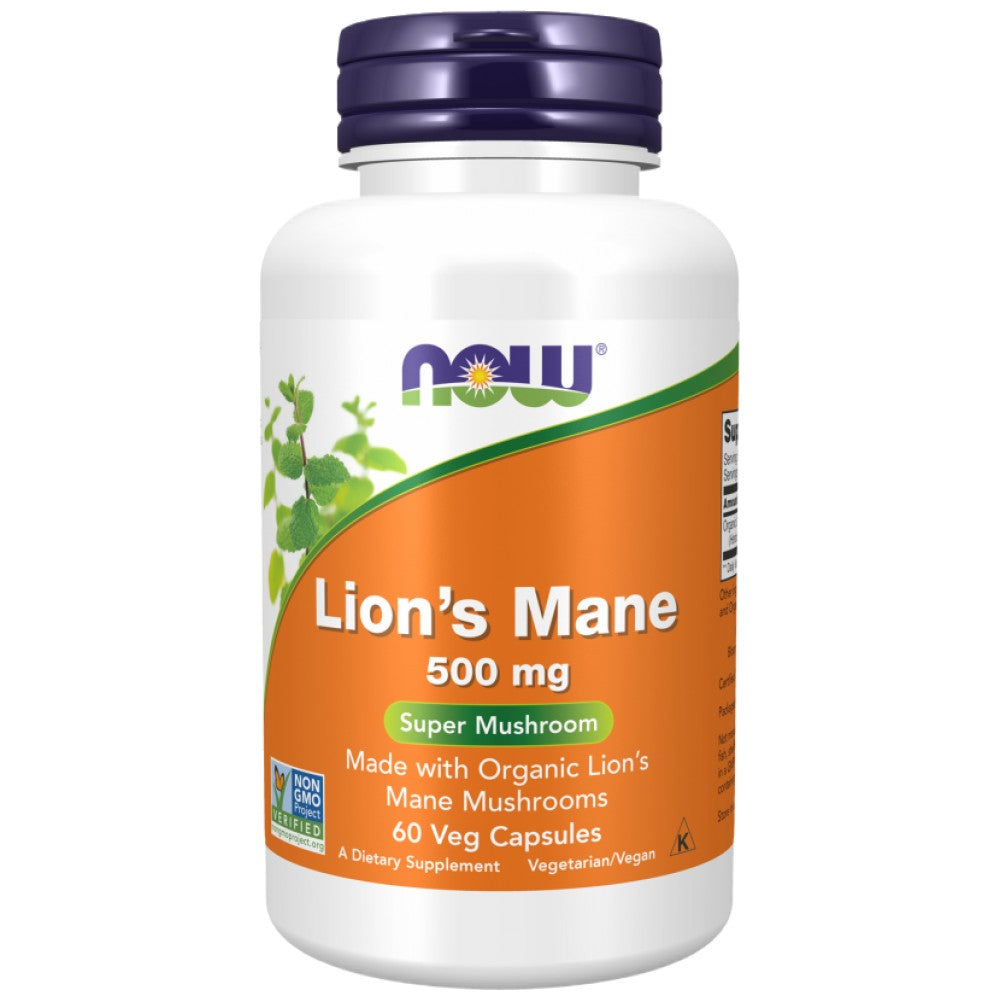 Lion's Mane 500 mg | Fabricate cu ciuperci de leu organic - 60 de capsule