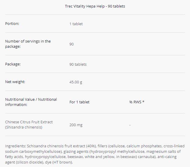 Hepa Help - Schisandra Chinensis 200 mg | Bunăstare fizică și mentală - 90 de tablete