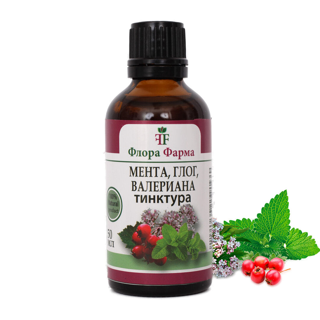 Menta, paducel si valeriana - tinctura 50 ml FLORA FARMA