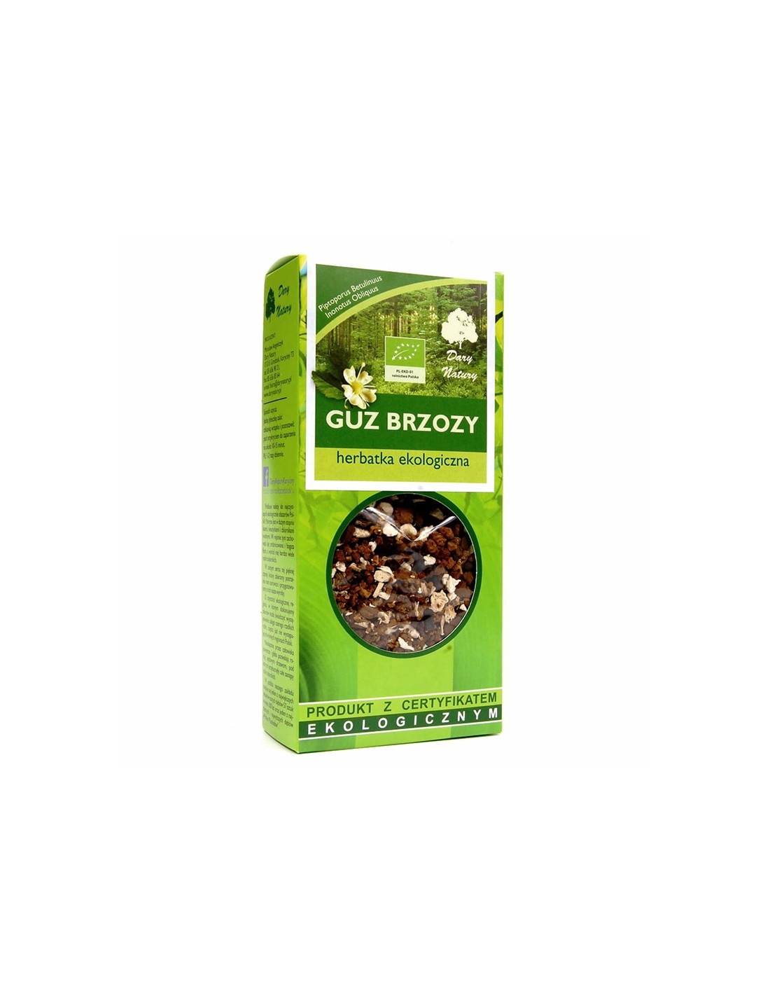 Ciupercă Chaga și ciupercă pudră de mesteacăn Bio, 50 g Dary Natury