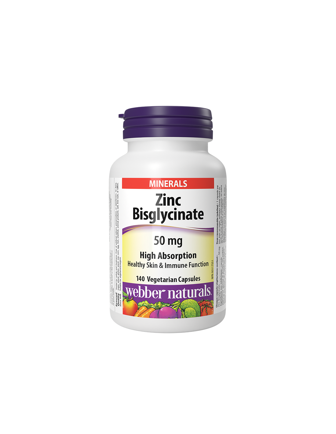 Imunitate - bisglicinat de zinc (absorbție ridicată), 50 mg / 140 V capsule