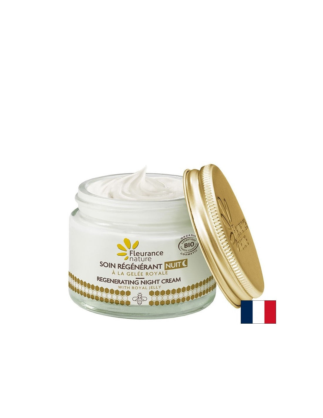 Crema de fata regeneranta Anti-Age de noapte cu laptisor de matca organic, 50 ml Fleurance Nature