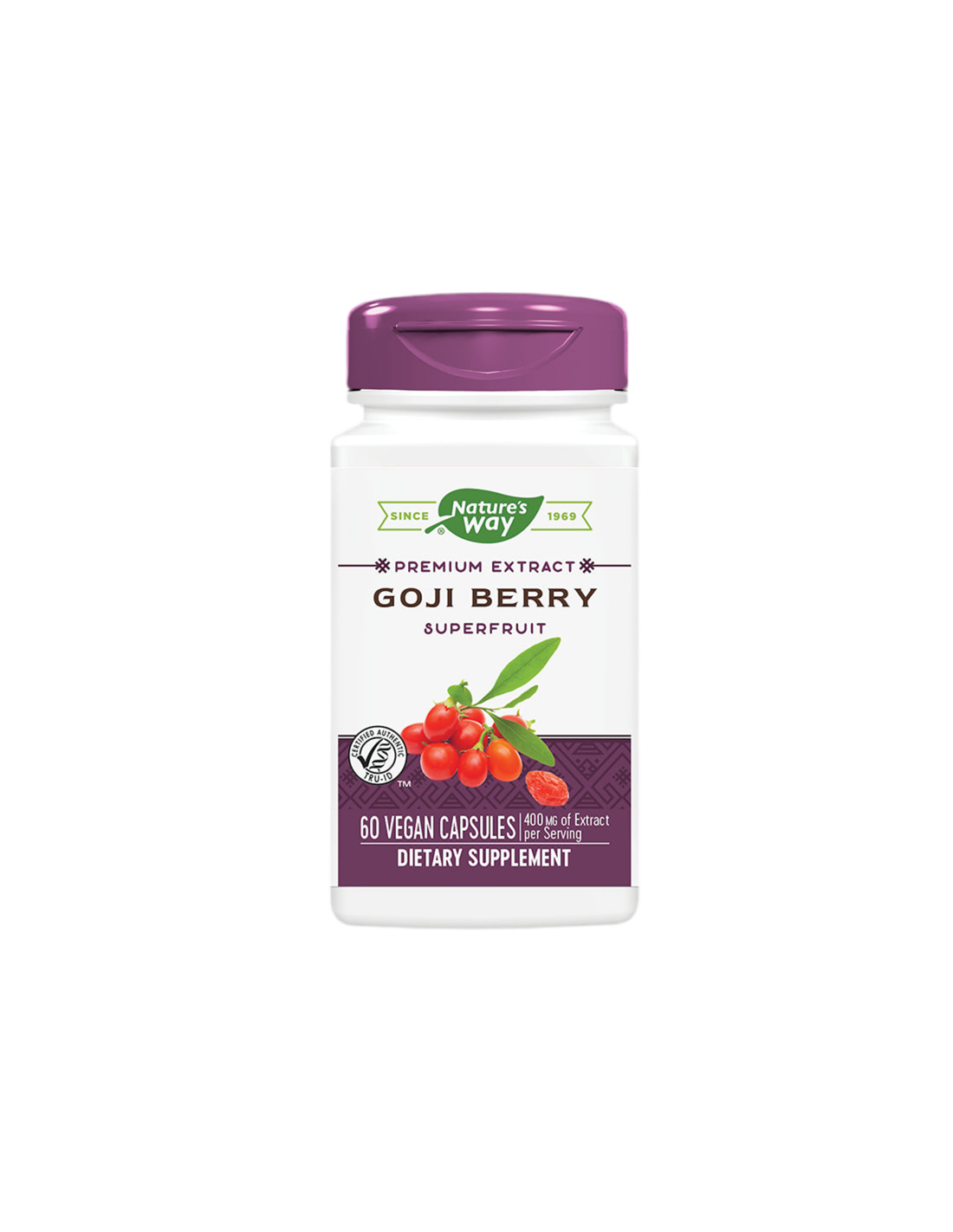 Goji Berry - Extract Premium - Imunitate și Vitalitate, 500 mg, 60 capsule