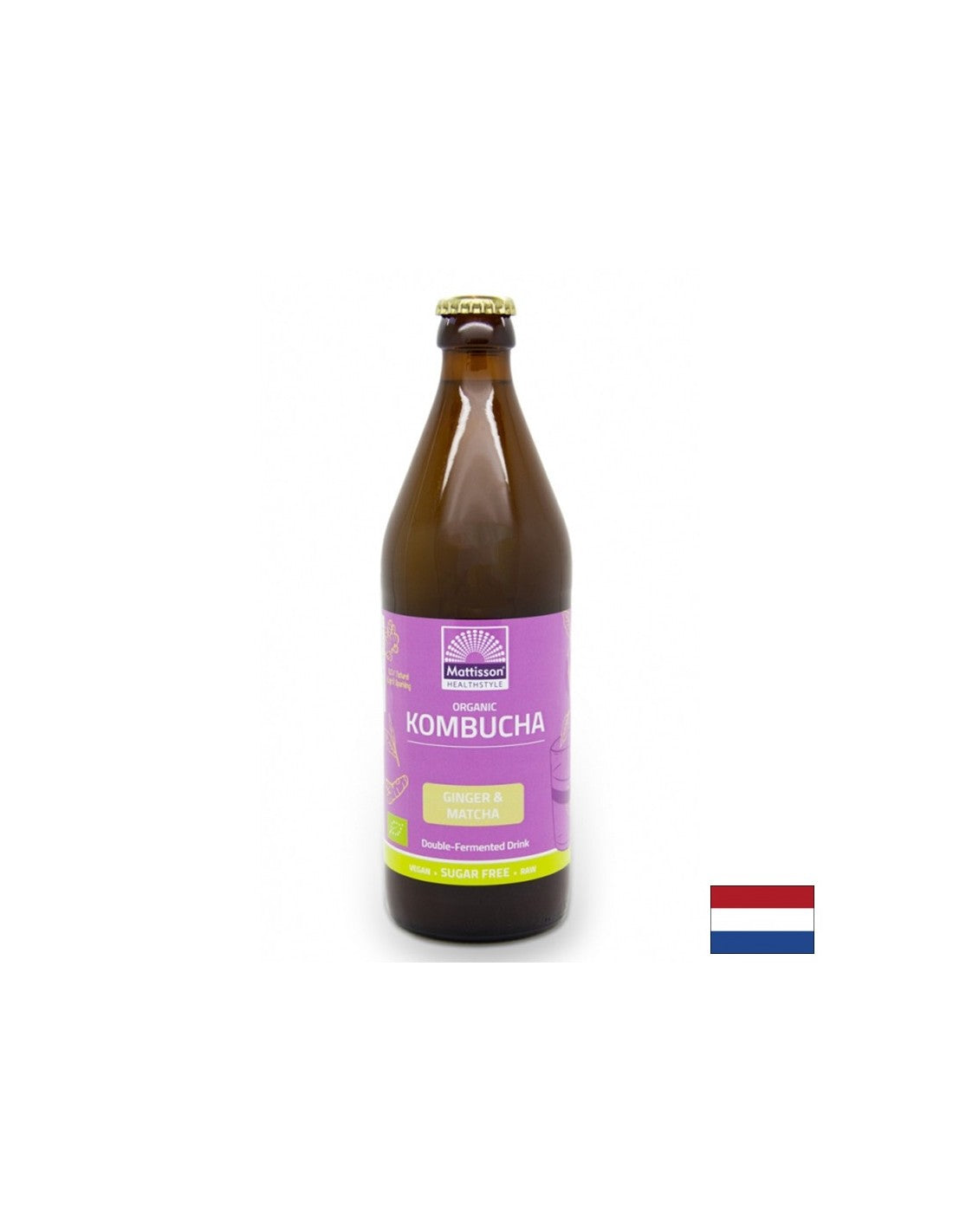 Kombucha cu Ginger & Matcha Bio, 500 ml